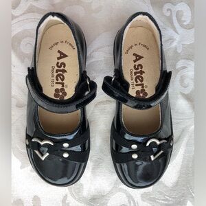 Aster Black Patent Leather Mary Jane Shoes Size EU28/US11